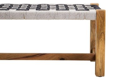 Satna Black And White Jute Bench - Bargainia.com - 5063227013647