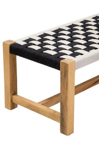 Satna Black And White Jute Bench - Bargainia.com - 5063227013647