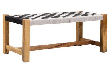Satna Black And White Jute Bench - Bargainia.com - 5063227013647