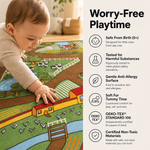 Farm Play Mat Nursery Play Room Non Slip Rug