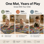 Big City Play Mat, Multicolour Kids Road Rug with Roads, Roundabouts and Parks, Non-Slip Car Play Mat for Playroom