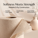 Natural 2 Ply Toilet Paper, 96 Rolls (3 x 32), 100% Recycled Cellulose, Unbleached, Eco-Friendly