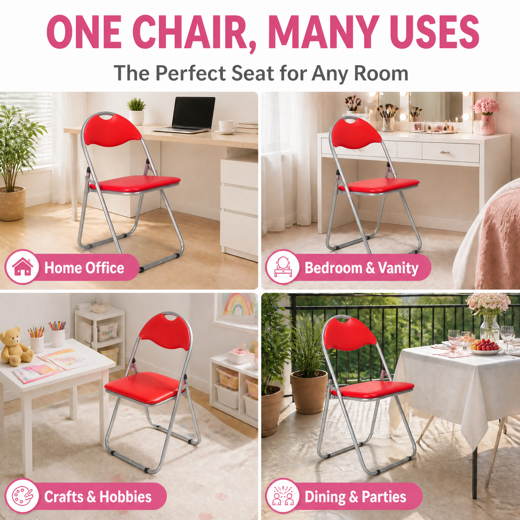 Candy Folding Chair - Red