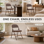Folding Fabric Office Dining Chair - Brown