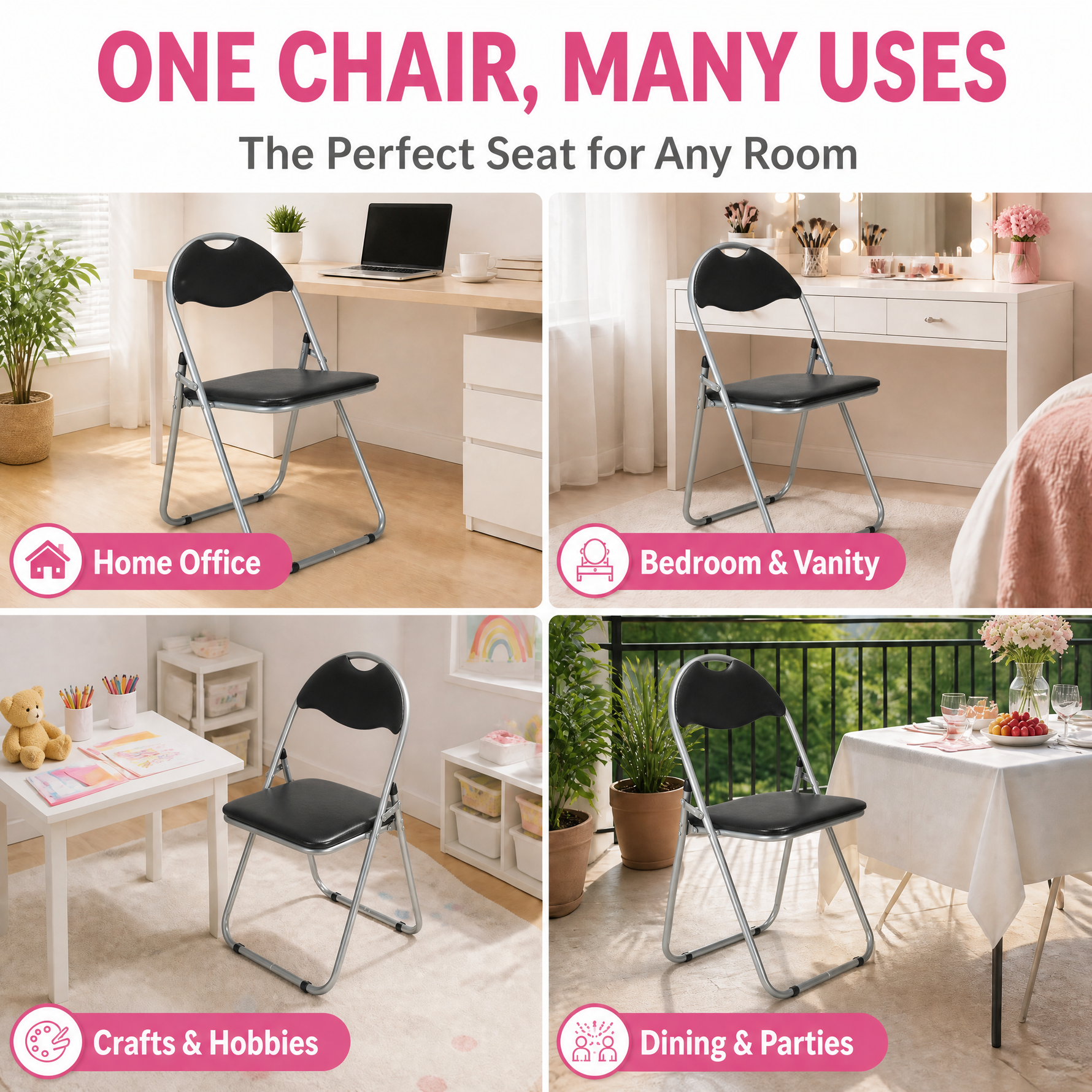 Candy Folding Chair - Black