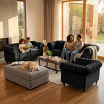 Canapé Chesterfield en velours noir