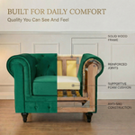 Canapé Chesterfield en velours vert jade