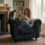 Canapé Chesterfield en velours noir