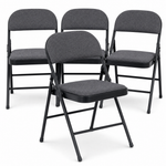Folding Fabric Office Dining Chair - Grey