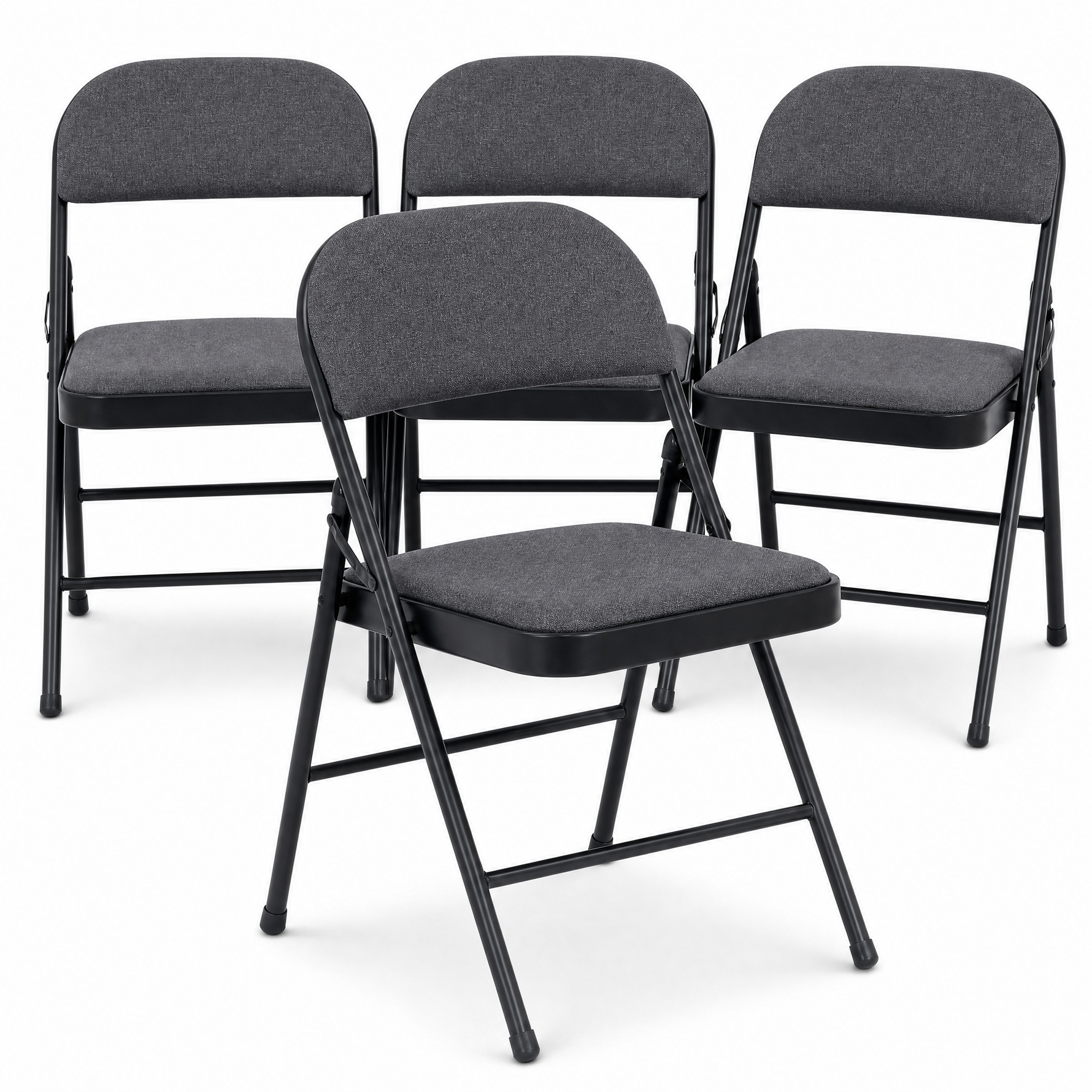 Folding Fabric Office Dining Chair - Grey