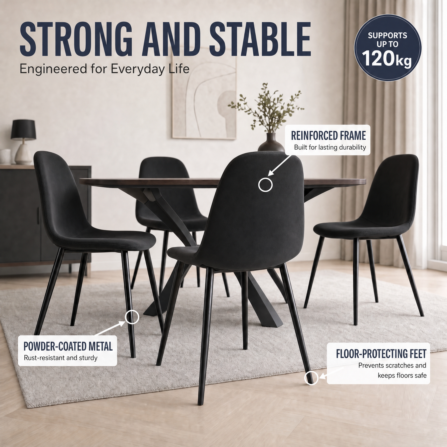 Ron Dining Chair - Black Velvet