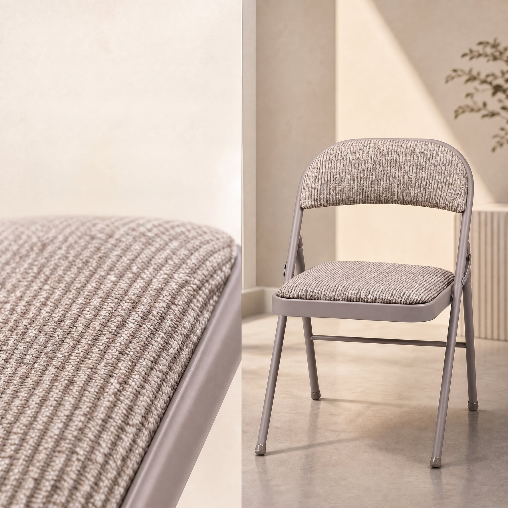 Chaise de bureau pliante en tissu - Gris