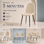 Ron Dining Chair - Ivory White Velvet