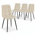 Zurich Dining Chair - Embossed Ivory White Velvet