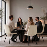 Zurich Dining Chair - Embossed Ivory White Velvet