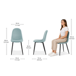 Ron Dining Chair - Velvet Blue