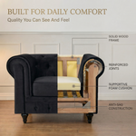 Canapé Chesterfield en velours noir