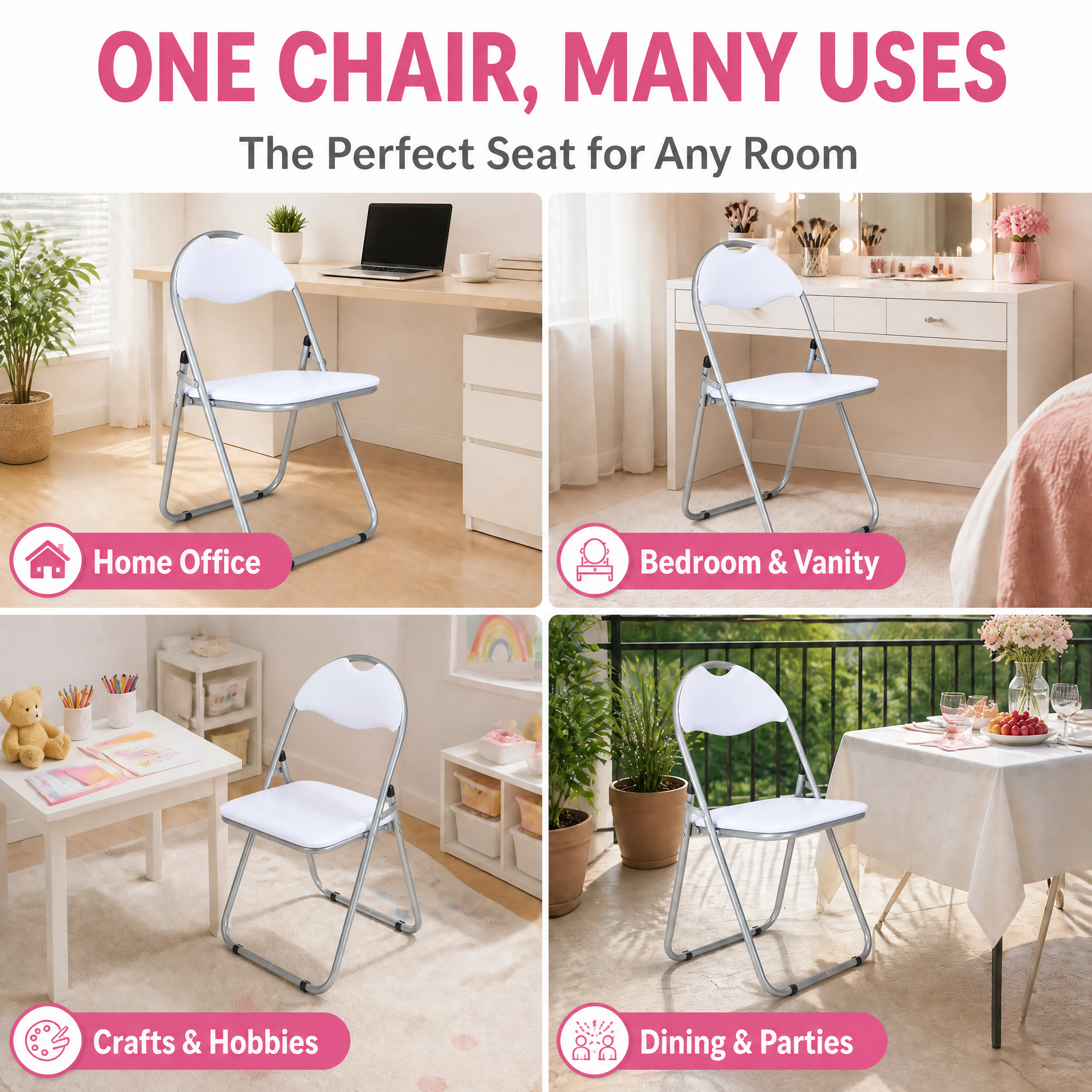 Candy Folding Chair - White