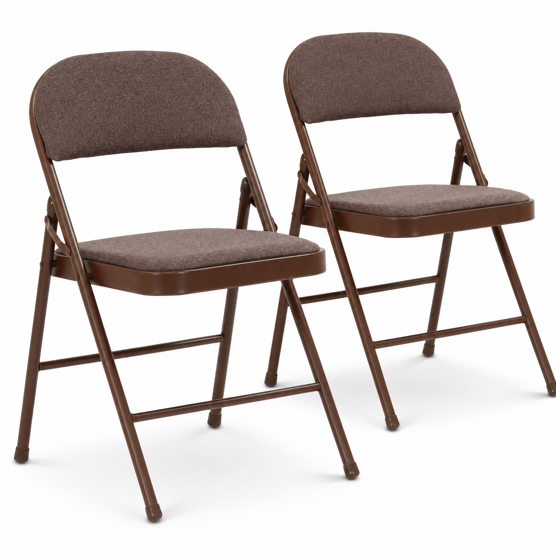 Folding Fabric Office Dining Chair - Brown