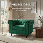 Canapé Chesterfield en velours vert jade