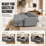 Milo Grey Corner Sofa Bed with Storage - Velvet Sofa Bed & Pull Out Bed