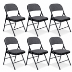 Folding Fabric Office Dining Chair - Grey