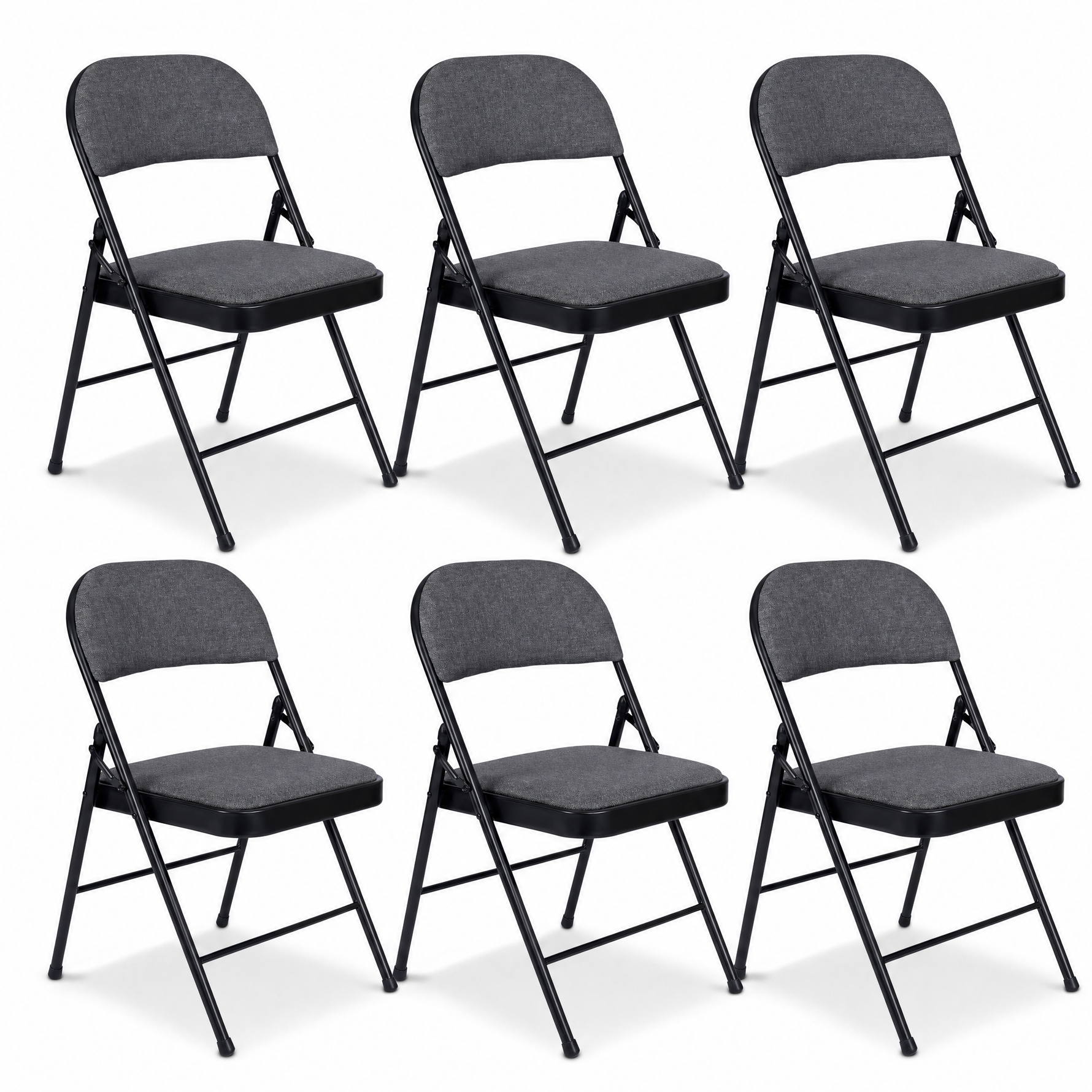 Folding Fabric Office Dining Chair - Grey