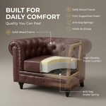 Canapé Chesterfield en similicuir - Marron