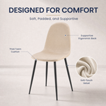 Ron Dining Chair - Ivory White Velvet