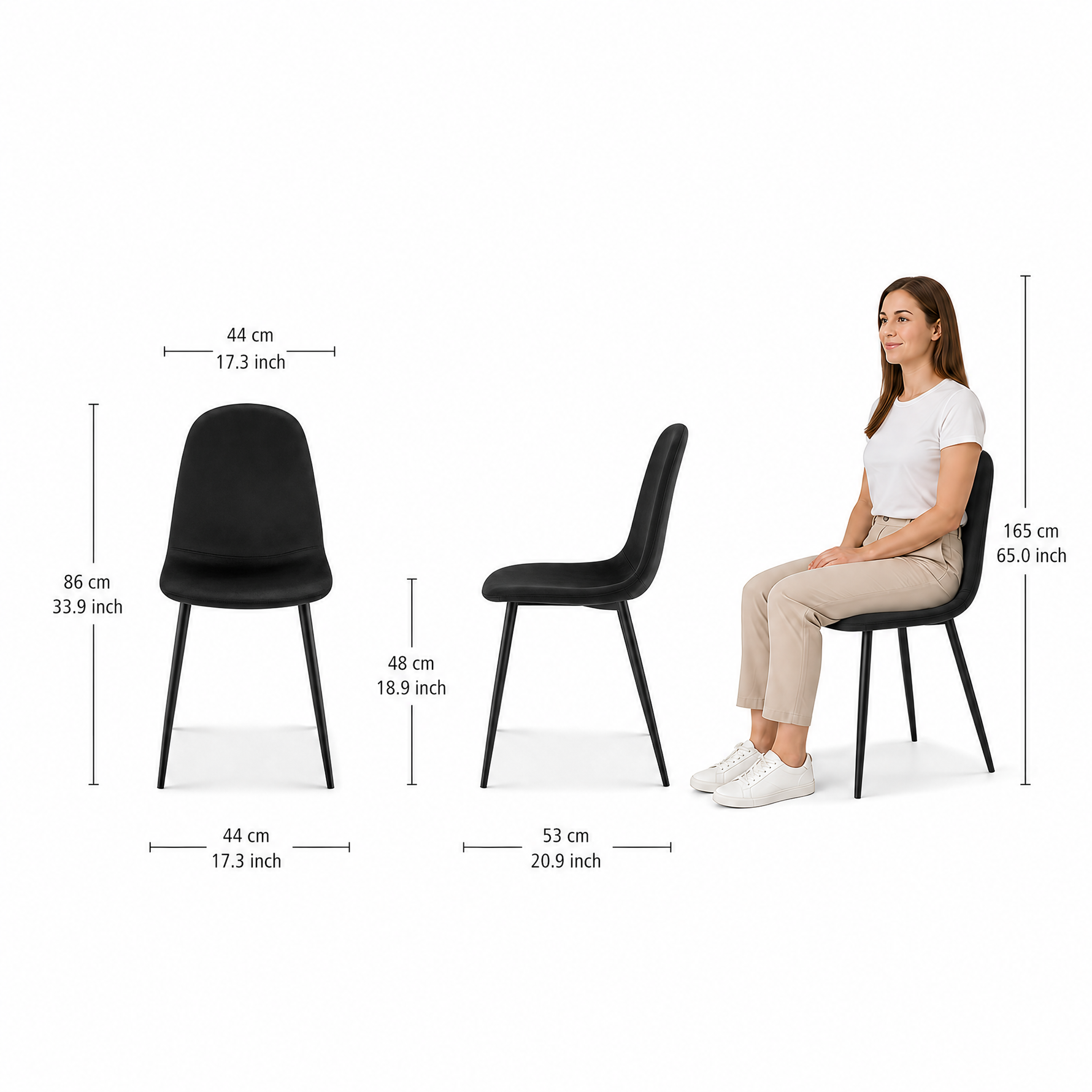 Ron Dining Chair - Black Velvet