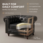 Canapé Chesterfield en similicuir - Noir