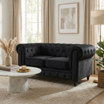 Canapé Chesterfield en velours noir