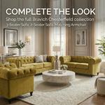Chesterfield Velvet Sofa Suite, Olive Gold 3 Piece Set with Armchair, 2 Seater and 3 Seater Sofa, Button Back