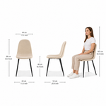Ron Dining Chair - Ivory White Velvet