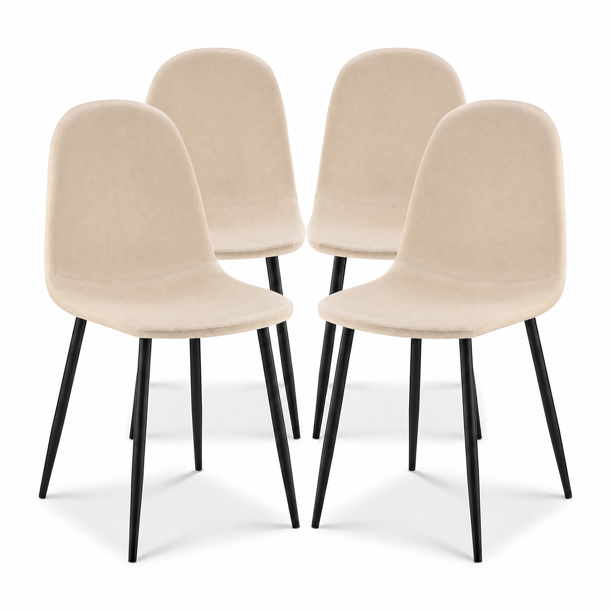 Ron Dining Chair - Ivory White Velvet