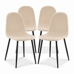 Ron Dining Chair - Ivory White Velvet