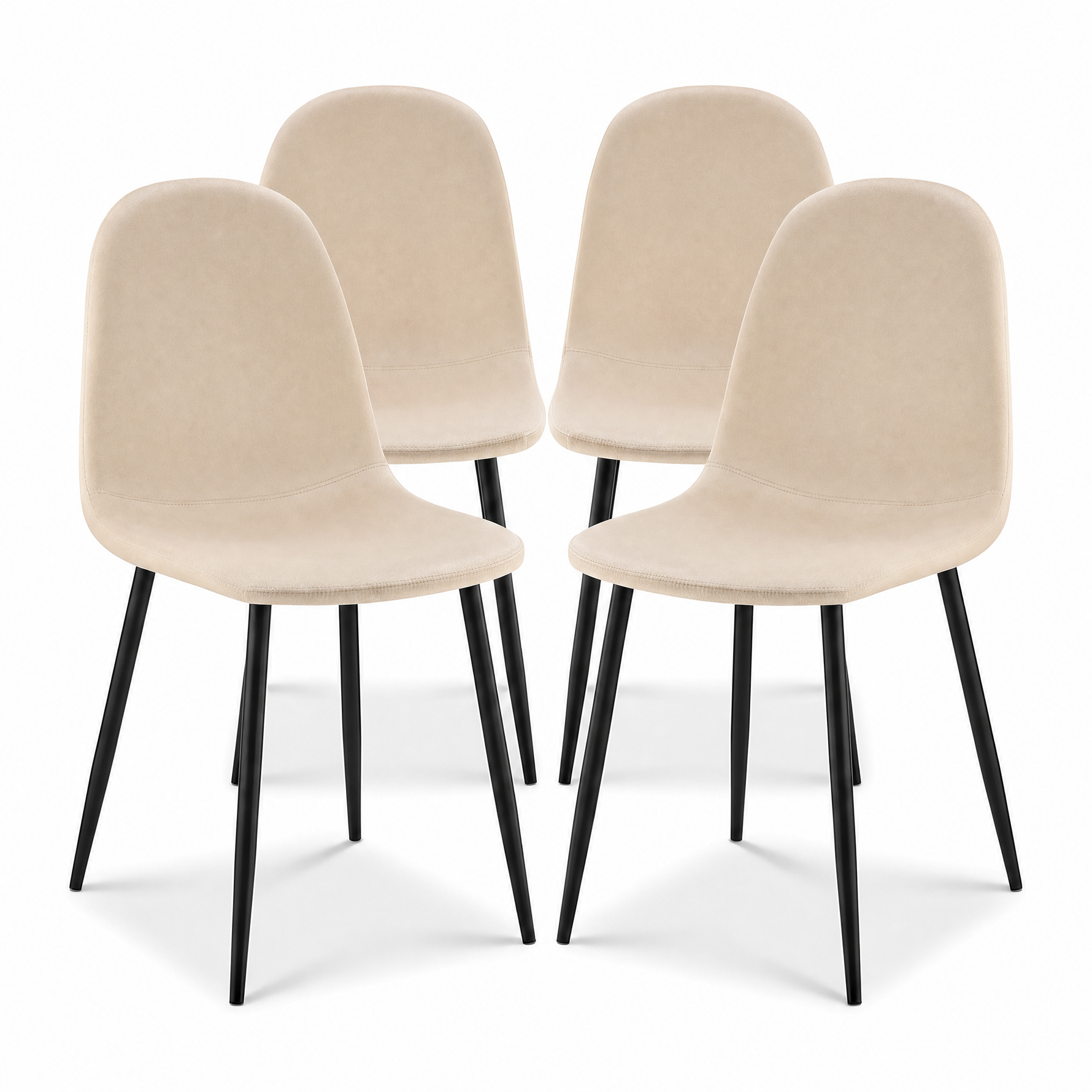 Ron Dining Chair - Ivory White Velvet