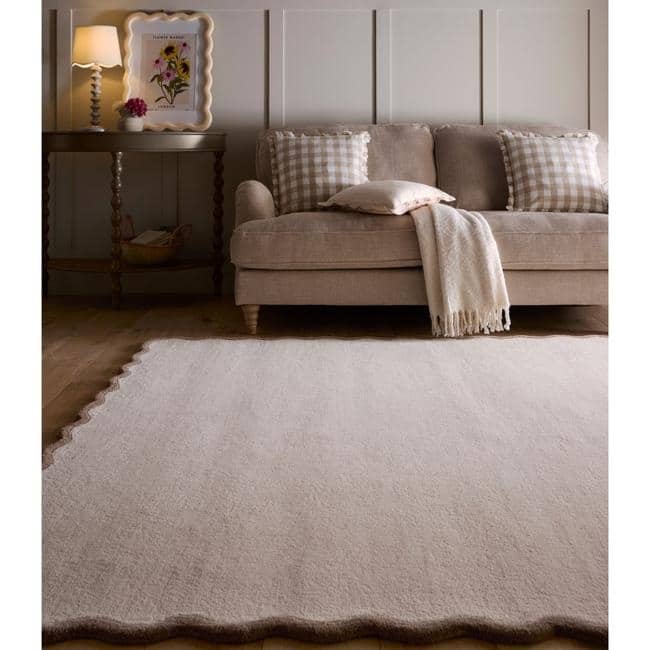 Scalloped Rugs Bordered Design - Bargainia.com - 5026134637948 - SCAELS_NATURL_120X170