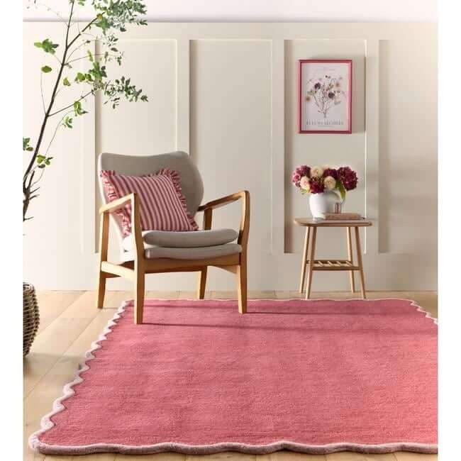 Scalloped Rugs Bordered Design - Bargainia.com - 5026134637979 - SCAELS_CORALX_120X170