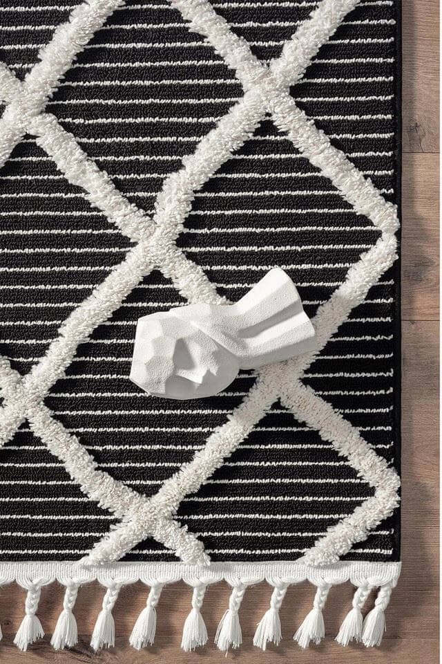 Scandi Indoor Rug Anthracite & White - Bargainia.com - 