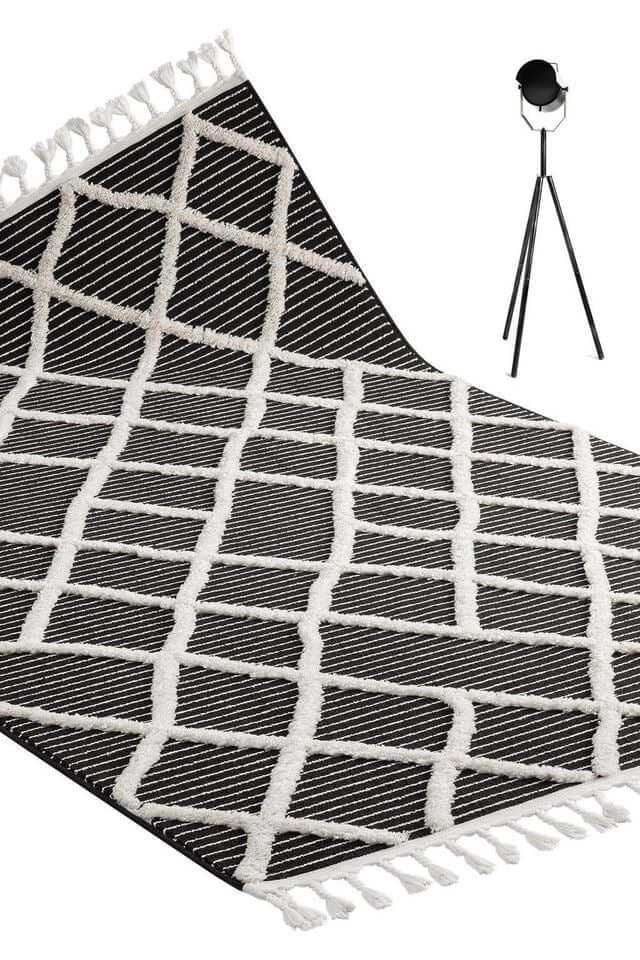 Scandi Indoor Rug Anthracite & White - Bargainia.com - 
