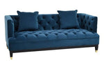 Sefira 2 Seat Navy Fabric Sofa - Bargainia.com - 