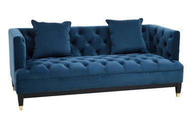 Sefira 2 Seat Navy Fabric Sofa - Bargainia.com - 