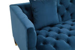 Sefira 2 Seat Navy Fabric Sofa - Bargainia.com - 