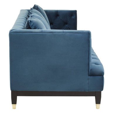 Sefira 3 Seat Navy Fabric Sofa - Bargainia.com - 