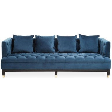 Sefira 3 Seat Navy Fabric Sofa - Bargainia.com - 