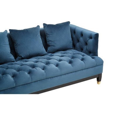 Sefira 3 Seat Navy Fabric Sofa - Bargainia.com - 