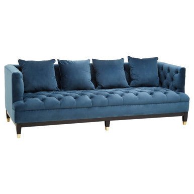 Sefira 3 Seat Navy Fabric Sofa - Bargainia.com - 