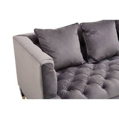 Sefira 3 Seat Viola Pirate Grey Fabric Sofa - Bargainia.com - 