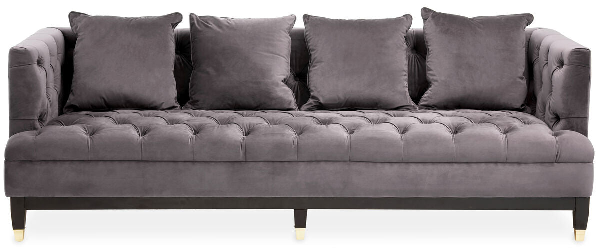 Sefira 3 Seat Viola Pirate Grey Fabric Sofa - Bargainia.com - 